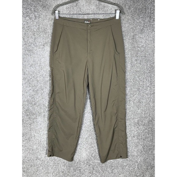 Royal Robbins Nylon Stretch Hiking Pants Womens Size 8 Short Olive Green Pockets - Picture 1 of 11